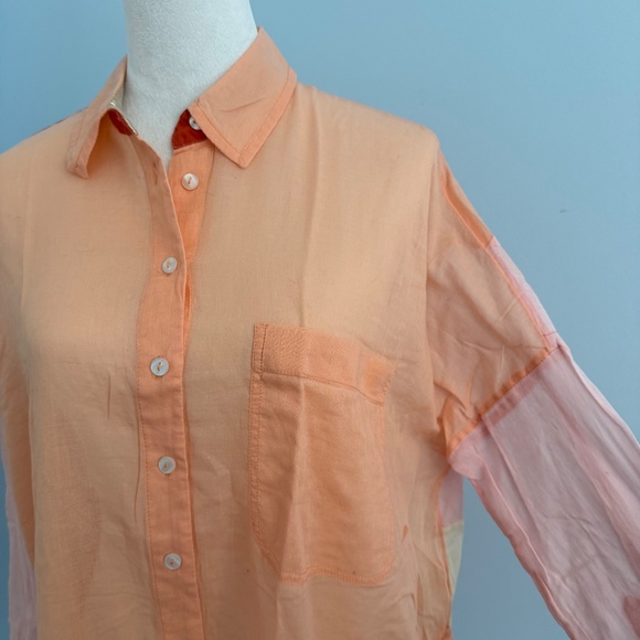 Free People Rainbow Rays Button Up Oversized Tunic Size XS - Picture 3 of 10